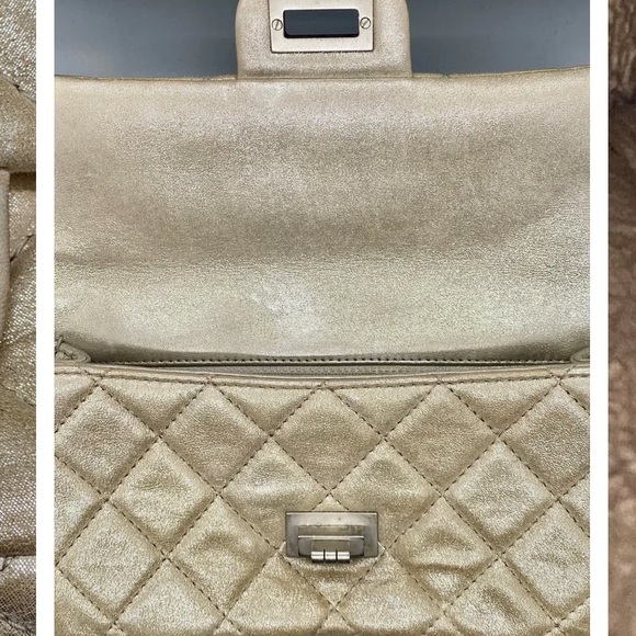 Chanel CHANEL SILVER GOLD LEATHER ROLL HANDLE REISSUE CLUTCH - Picture 2 of 10